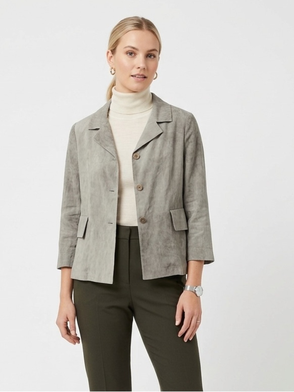 Annette Görtz Made in Germany Grey Linen Blend Blazer EUR 38 or Medium